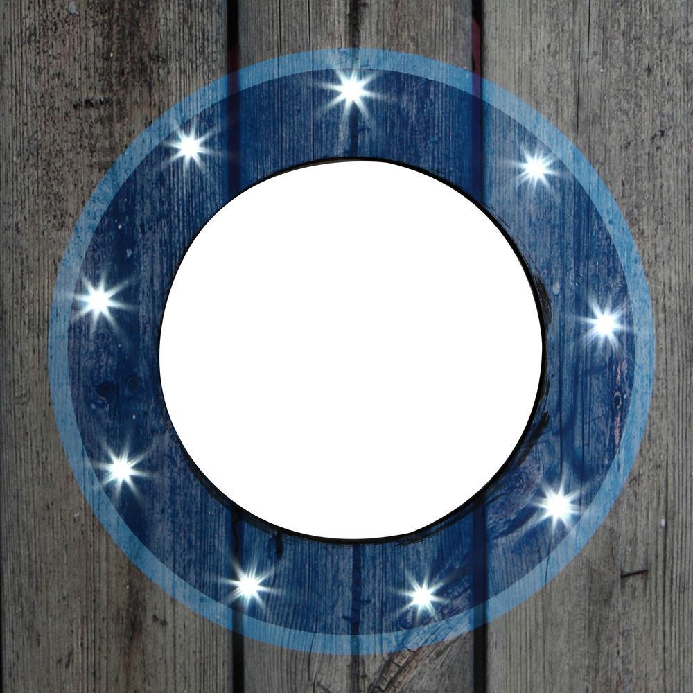 LED Cornhole Set with  Boards and 8 Bean Toss Bags in Blue/White