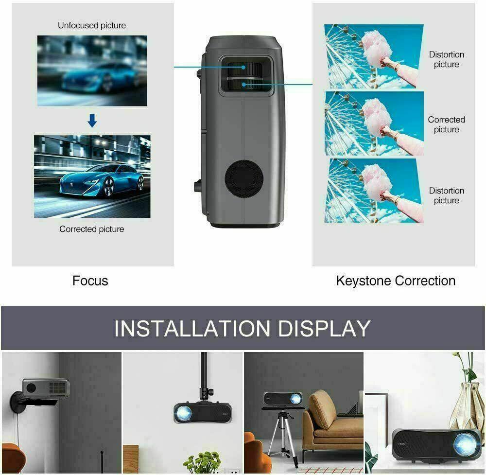 2021 native 1080p projector 8500lumens home theater compatible tv stick hdmi usb