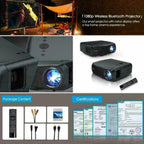 2021 native 1080p projector 8500lumens home theater compatible tv stick hdmi usb
