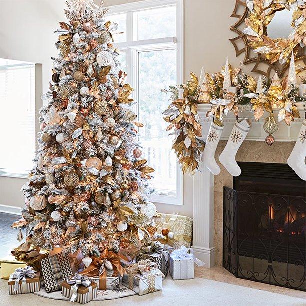Perfect Holiday 7ft Snow Flocked Christmas Tree