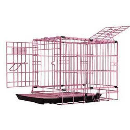 Pet Tek DPK86011 Dream Crate Professional Series 100 Dog Crate with Mesh Floor, 19 by 12 by 15-Inch, Pink