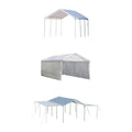 10 ft. W x 20 ft. H Max AP 3-in-1 Canopy in White w/ Enclosure and Extension Kits, Steel Frame, and Best-in-Class Pipes