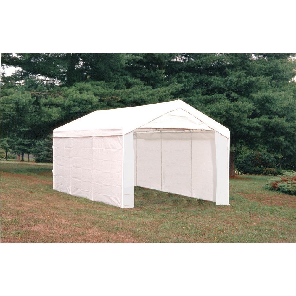 10 ft. W x 20 ft. H Max AP 3-in-1 Canopy in White w/ Enclosure and Extension Kits, Steel Frame, and Best-in-Class Pipes
