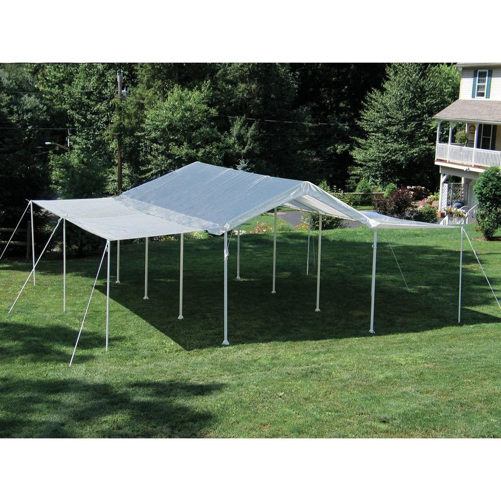 10 ft. W x 20 ft. H Max AP 3-in-1 Canopy in White w/ Enclosure and Extension Kits, Steel Frame, and Best-in-Class Pipes