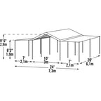 10 ft. W x 20 ft. H Max AP 3-in-1 Canopy in White w/ Enclosure and Extension Kits, Steel Frame, and Best-in-Class Pipes
