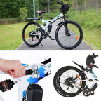 VIVI 350W Folding E-Bike Adult Electric Mountain Bike 26 Inch Folding Electric Bicycle with Removable 36V/8 Ah Lithium-Ion Battery, Full-Suspension E-MTB, 21 Speed Gear