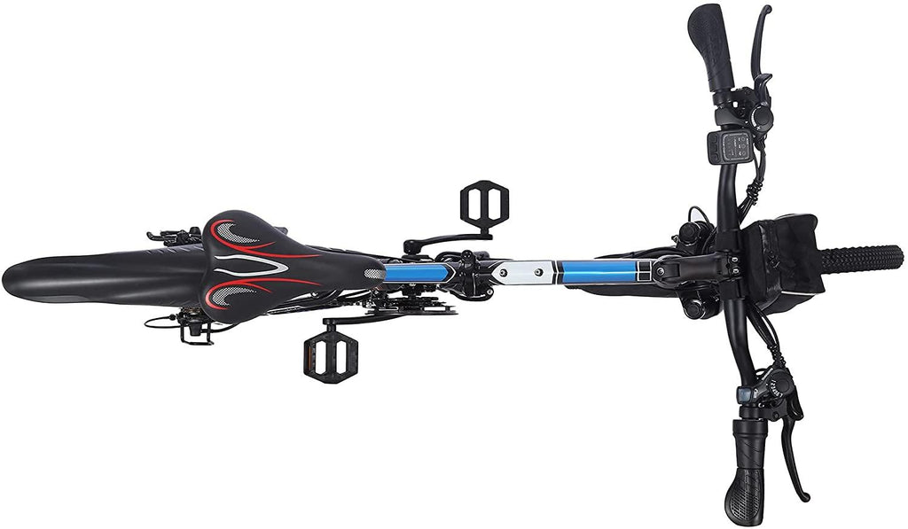 VIVI 350W Folding E-Bike Adult Electric Mountain Bike 26 Inch Folding Electric Bicycle with Removable 36V/8 Ah Lithium-Ion Battery, Full-Suspension E-MTB, 21 Speed Gear