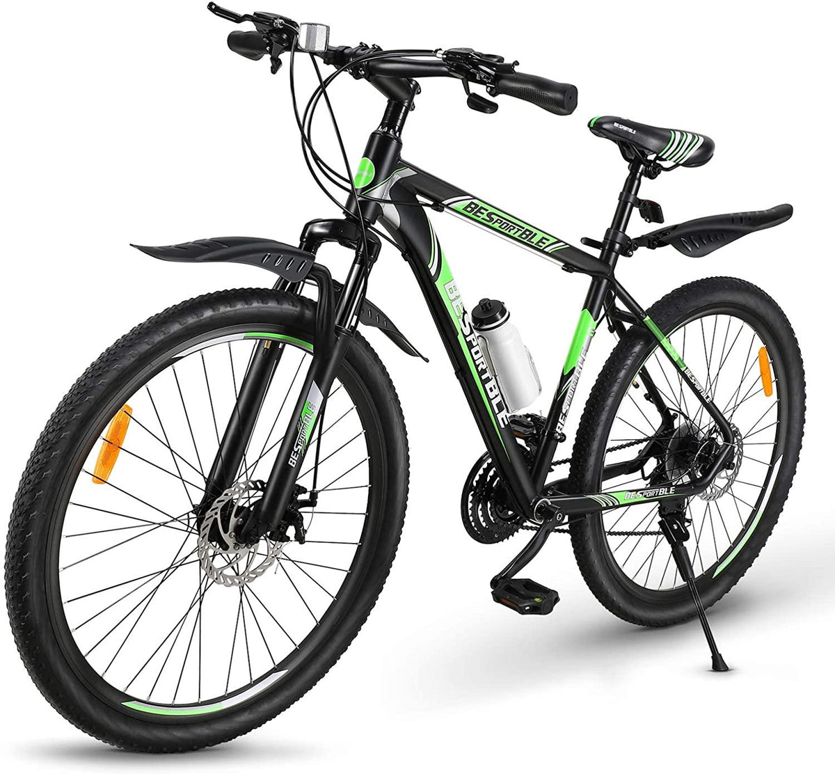 Adults Mountain Bike 21 Speed 27.5 Inch Folding Mountain Bike Aluminum Frame Mechanical Disc Brake Suspension Fork Outdoor Bike for Men Women
