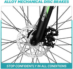 Adults Mountain Bike 21 Speed 27.5 Inch Folding Mountain Bike Aluminum Frame Mechanical Disc Brake Suspension Fork Outdoor Bike for Men Women