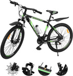 Adults Mountain Bike 21 Speed 27.5 Inch Folding Mountain Bike Aluminum Frame Mechanical Disc Brake Suspension Fork Outdoor Bike for Men Women