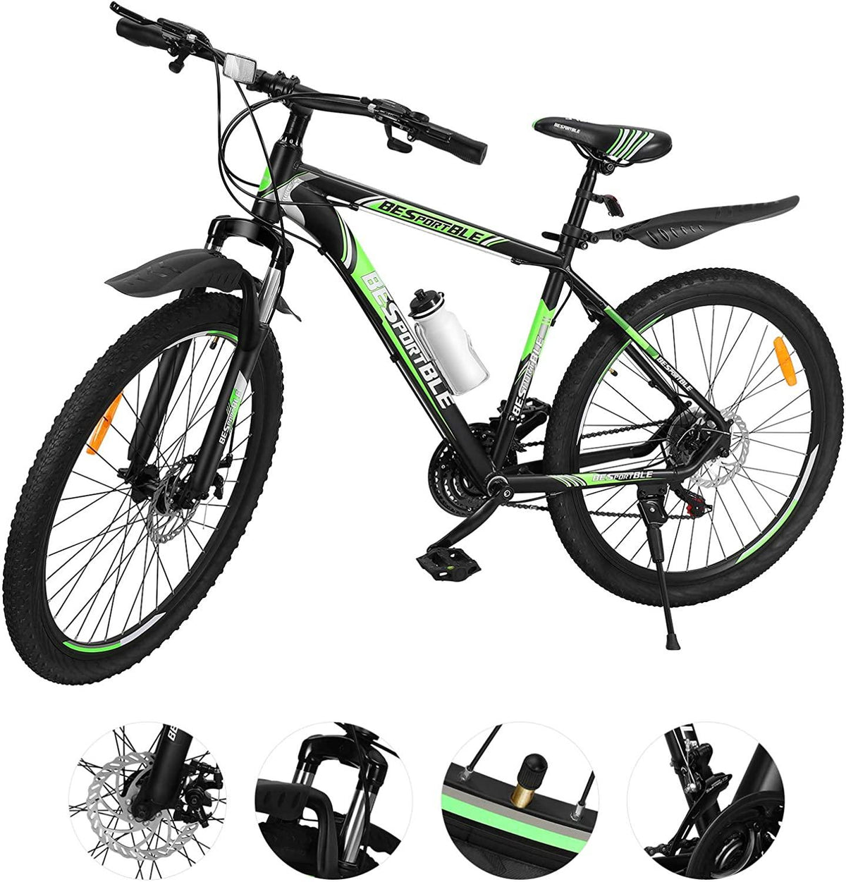 Adults Mountain Bike 21 Speed 27.5 Inch Folding Mountain Bike Aluminum Frame Mechanical Disc Brake Suspension Fork Outdoor Bike for Men Women