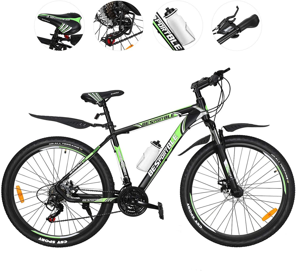 Adults Mountain Bike 21 Speed 27.5 Inch Folding Mountain Bike Aluminum Frame Mechanical Disc Brake Suspension Fork Outdoor Bike for Men Women