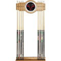Hunt Skull 30 in. Wooden Billiard Cue Rack with Mirror