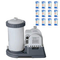 intex krystal clear 28633eg pool pump + type b replacement cartridge (12 pack)