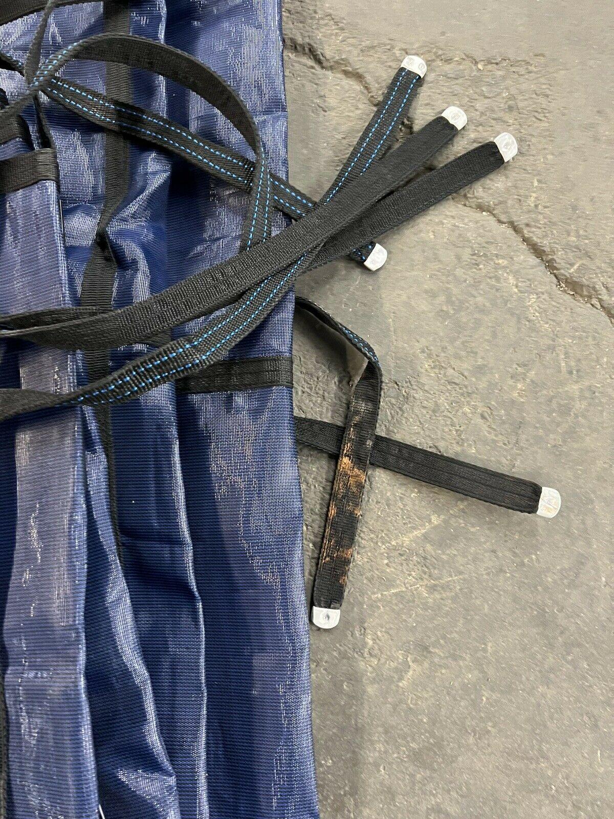 new water warden inground pool safety cover fits 16’ x 36’ blue mesh scmb1636