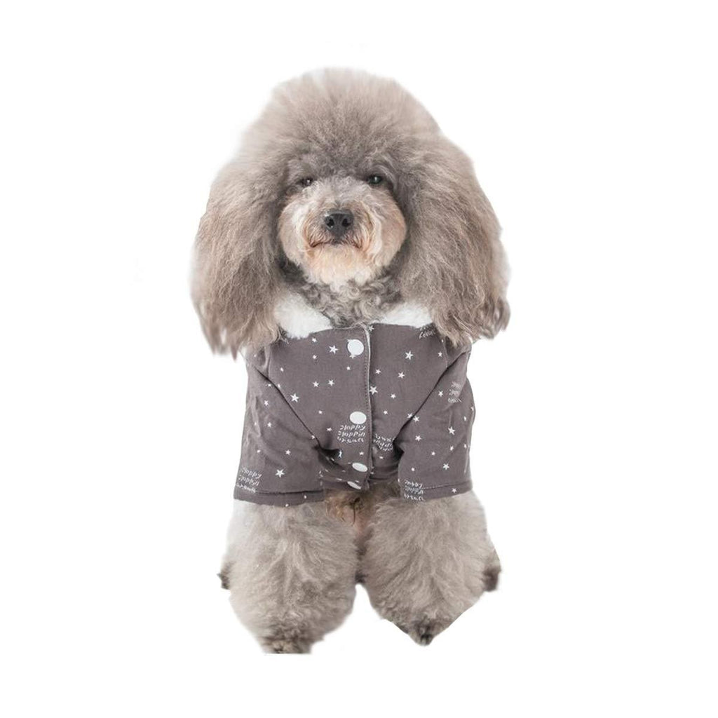 CQIANG Autumn and Winter Clothing Rabbit Velvet Cartoon Dog Clothes Small Dog Pomeranian Teddy Bear Thick Warm Hooded Cotton Coat