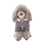 CQIANG Autumn and Winter Clothing Rabbit Velvet Cartoon Dog Clothes Small Dog Pomeranian Teddy Bear Thick Warm Hooded Cotton Coat