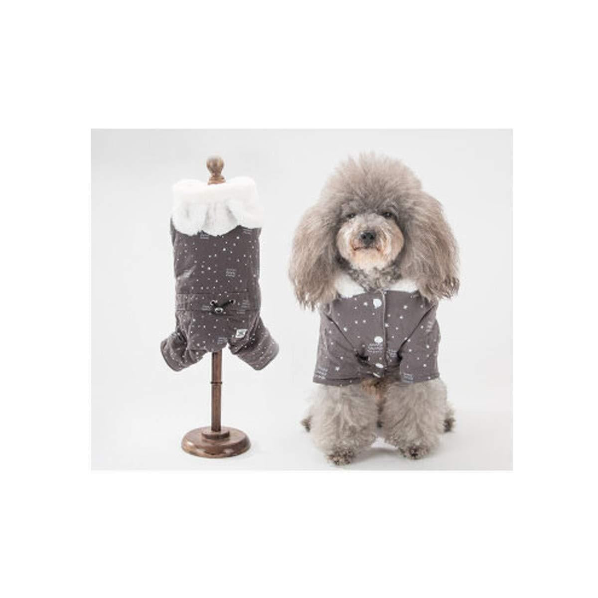 XIAOXIAN Autumn and Winter Clothing Rabbit Velvet Cartoon Dog Clothes Small Dog Pomeranian Teddy Bear Thick Warm Hooded Cotton Coat