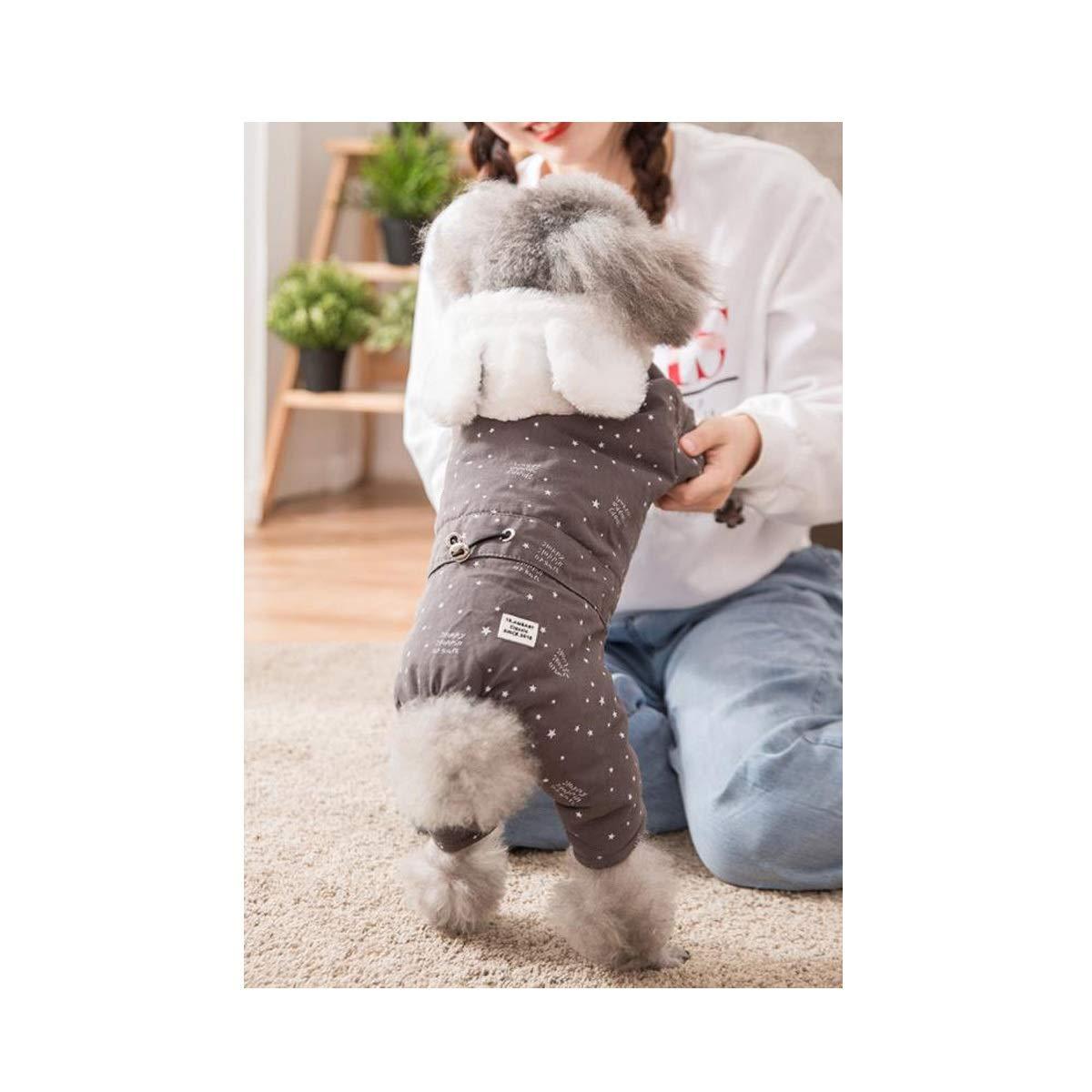 KALMAR Autumn and Winter Clothing Rabbit Velvet Cartoon Dog Clothes Small Dog Pomeranian Teddy Bear Thick Warm Hooded Cotton Coat