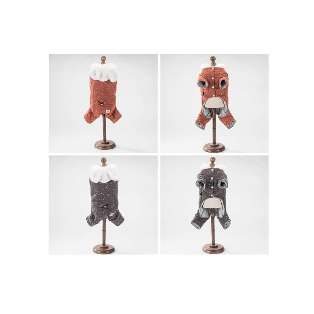 CQIANG Autumn and Winter Clothing Rabbit Velvet Cartoon Dog Clothes Small Dog Pomeranian Teddy Bear Thick Warm Hooded Cotton Coat