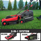 Corded Electric Lawn Mower 14-Inch 12.5AMP with Adjustable Handle Height, 6 Cutting Heights, 10-Gallon Collection Bag 2026 Version