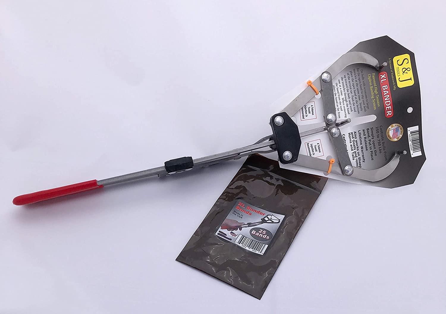 xl castration banding tool. includes 25 bands. use for livestock, cattle, sheep, goats. other non livestock uses may pertain.