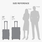 2 Piece Luggage Sets, Carry on Luggage Set 20 Inch 24 Inch, Hardshell Suitcase Set, Lightweight Luminous Textured PC Hardside Luggage With Spinner Wheels,TSA Lock, 2-Piece Set (20/24) - Black