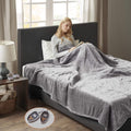 Gracie MIlls Elect Electric Blanket with 20 Heat Level Setting Controller Full: 80x84 Grey -WR54-1740