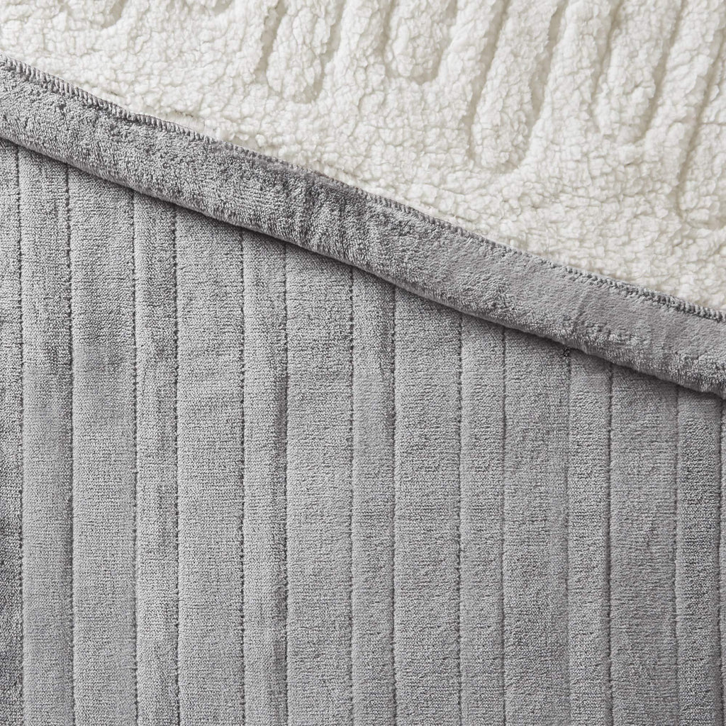 Gracie MIlls Elect Electric Blanket with 20 Heat Level Setting Controller Full: 80x84 Grey -WR54-1740