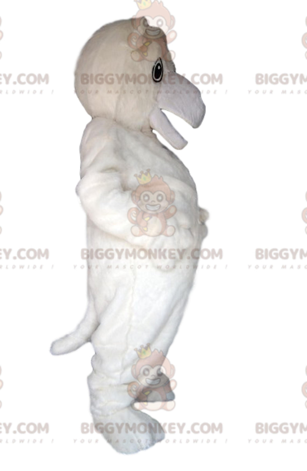 BIGGYMONKEYPolar Bear Mascot Costume with Huge Smile and Big Belly