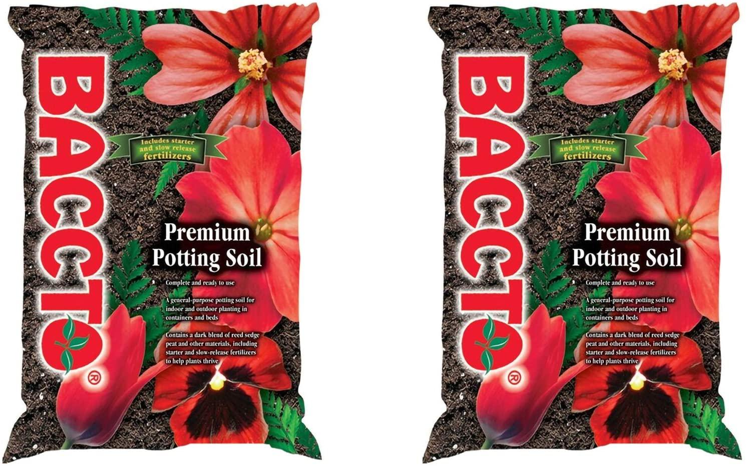 michigan peat 1225 baccto premium potting soil, 25-pound (two pack)