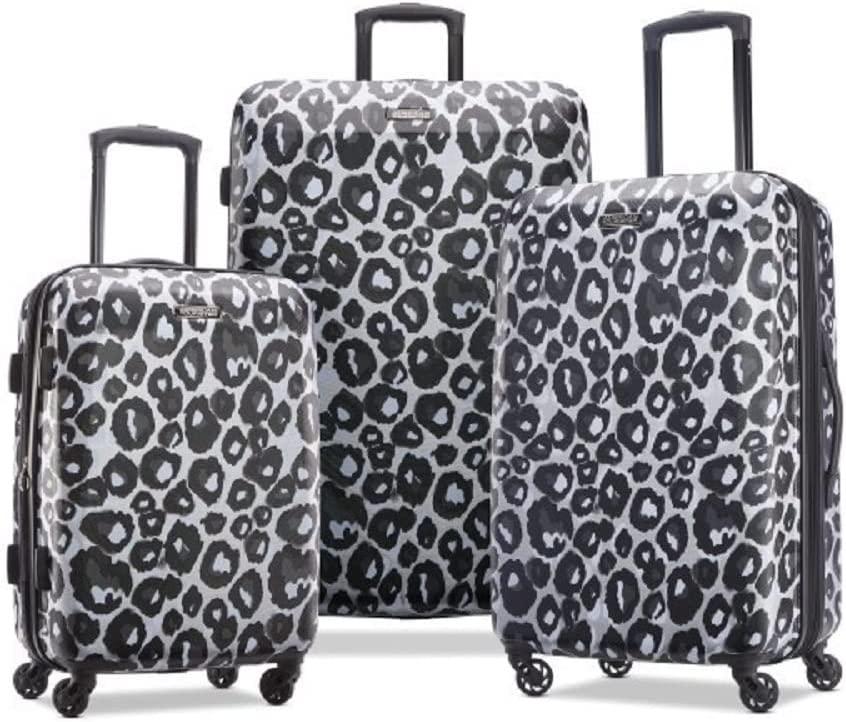 Moonlight Hardside Expandable Luggage with Spinner Wheels, Leopard Black, 3-Piece Set (21/24/28)