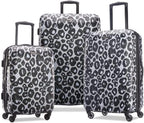 Moonlight Hardside Expandable Luggage with Spinner Wheels, Leopard Black, 3-Piece Set (21/24/28)