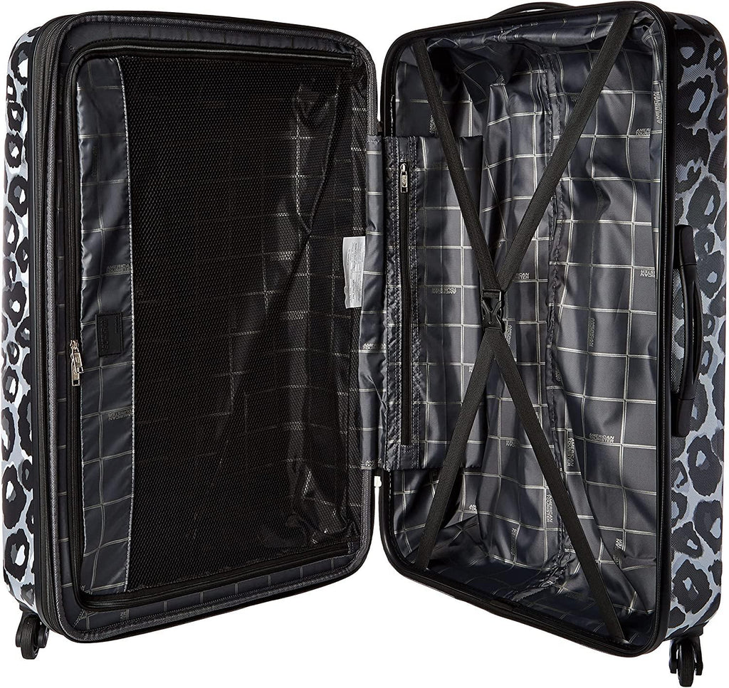 Moonlight Hardside Expandable Luggage with Spinner Wheels, Leopard Black, 3-Piece Set (21/24/28)