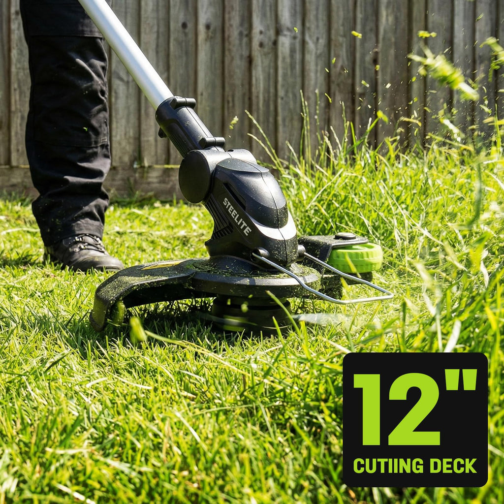 3-in-1 Cordless Lawn Care Kit, Electric Lawn Mower, Trimmer/Edger &amp; Leaf Blower, 21V Brushless, 2 x 4.0Ah Batteries &amp; Dual Chargers for Small Yards