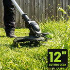 3-in-1 Cordless Lawn Care Kit, Electric Lawn Mower, Trimmer/Edger &amp; Leaf Blower, 21V Brushless, 2 x 4.0Ah Batteries &amp; Dual Chargers for Small Yards