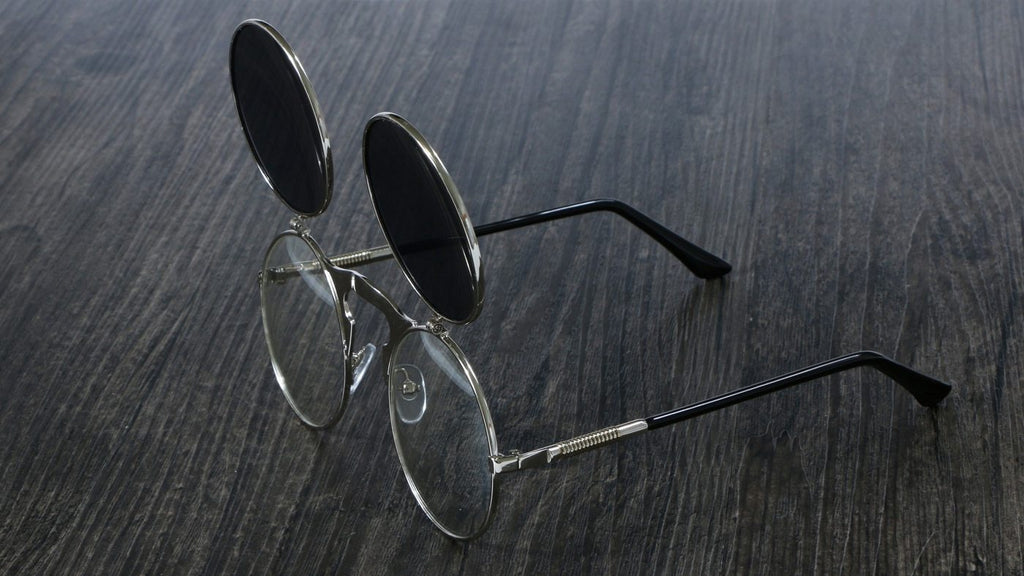 Steampunk Round Metal Double Metal Sunglasses