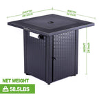 Goory Propane Heater Bonfire Brazier Portable Garden Cooking Grate Fireplace Square Tools Home Stove Black