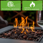 Goory Propane Heater Bonfire Brazier Portable Garden Cooking Grate Fireplace Square Tools Home Stove Black