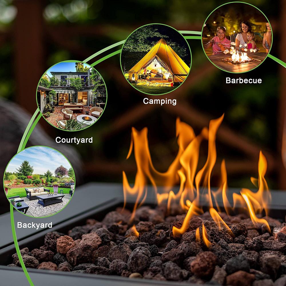Goory Propane Heater Bonfire Brazier Portable Garden Cooking Grate Fireplace Square Tools Home Stove Black