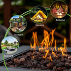 Goory Propane Heater Bonfire Brazier Portable Garden Cooking Grate Fireplace Square Tools Home Stove Black