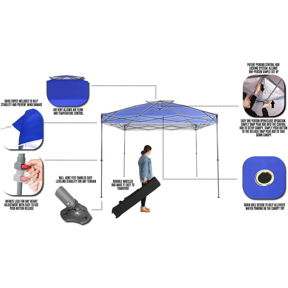 10 ft. x 10 ft. Blue Instant Canopy Pop Up Tent
