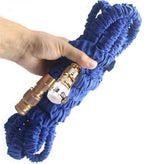 Garden Hose, Expandable Nozzle Spray Gun Expandable Pipe 3 Times Natural Telescopic Water Hose Home Garden for Watering Plants Cleaning Car Washing Watering Lawn (Color : Blue, Size : 100ft)