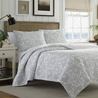 Tommy Bahama  Island Memory Gray 3-piece Quilt Set