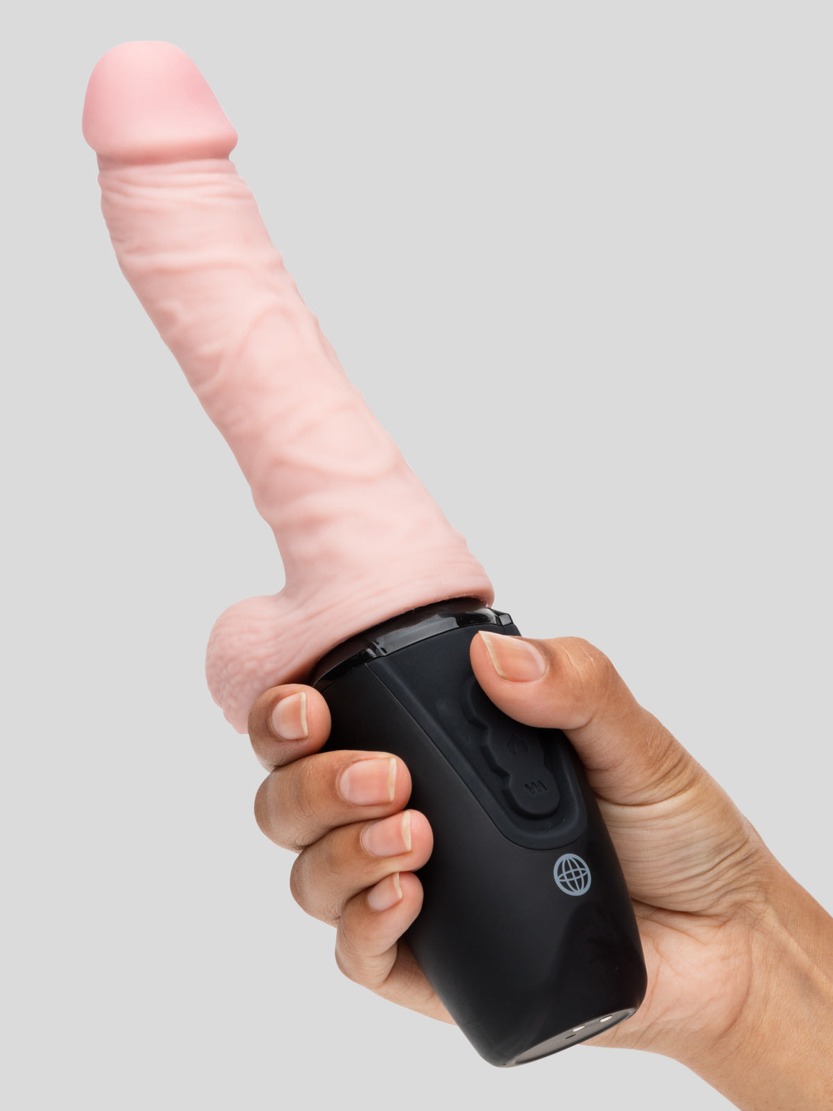 King Cock Ultra Realistic Thrusting Warming Realistic Vibrator 6 Inch, Flesh Pink