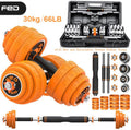 Pixnor 66 Lb. Dumbbell Weight Sets Electroplated Adjustable Dumbbell Barbell Set with Box and Detachable Rubber Ring for Home Fitness Training