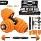 Pixnor 66 Lb. Dumbbell Weight Sets Electroplated Adjustable Dumbbell Barbell Set with Box and Detachable Rubber Ring for Home Fitness Training