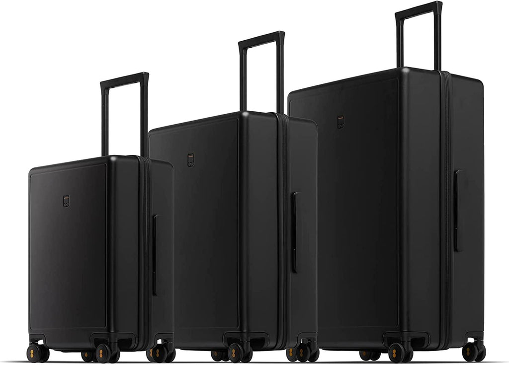 Elegance Matte Luggage Set,Lightweight Hardside Suitcase With Spinner Wheels,TSA Lock,3-Piece Set(Black, 20/24/28-Inch)