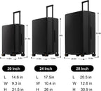 Elegance Matte Luggage Set,Lightweight Hardside Suitcase With Spinner Wheels,TSA Lock,3-Piece Set(Black, 20/24/28-Inch)