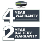 Greenworks 16-Inch 40V Cordless Lawn Mower, 4.0 AH Battery Included 25322